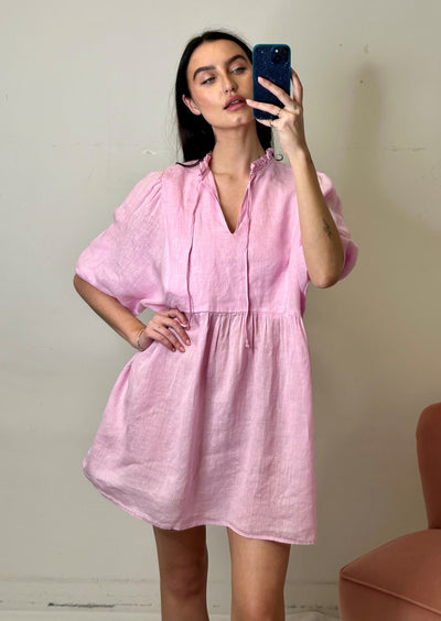 Stark X Linen Queen Dress - Pink Mist