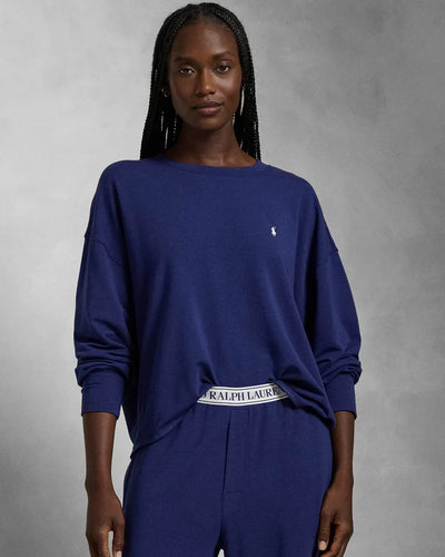 Polo Ralph Lauren Club Terry Crew Wide Leg Set Navy