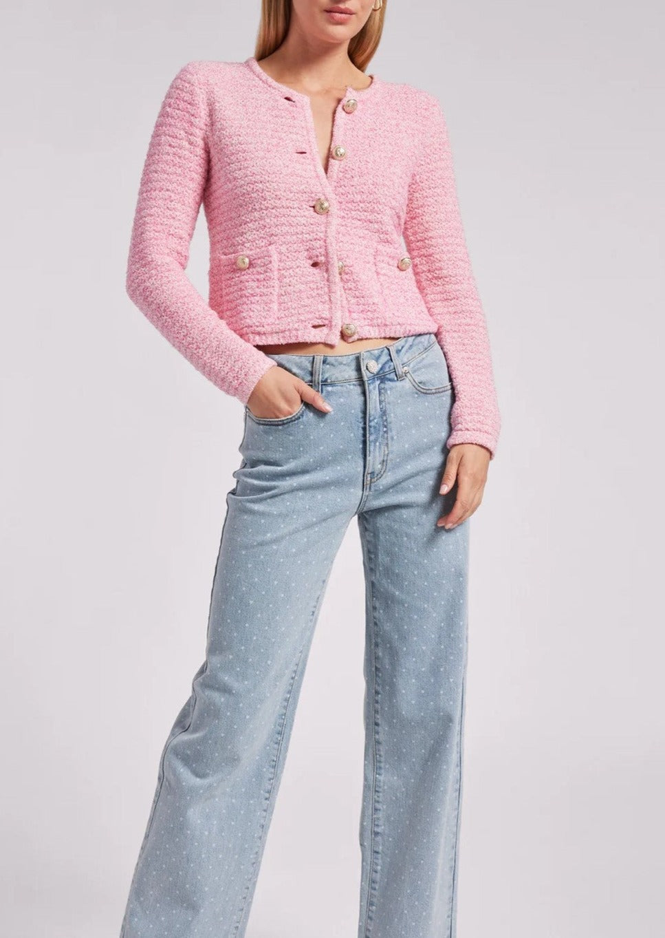 Generation Love Diana Jacket-style Short Cardigan - Pink