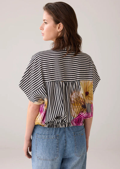 SUMMUM Blouse Sleeveless Flowers & Stripes