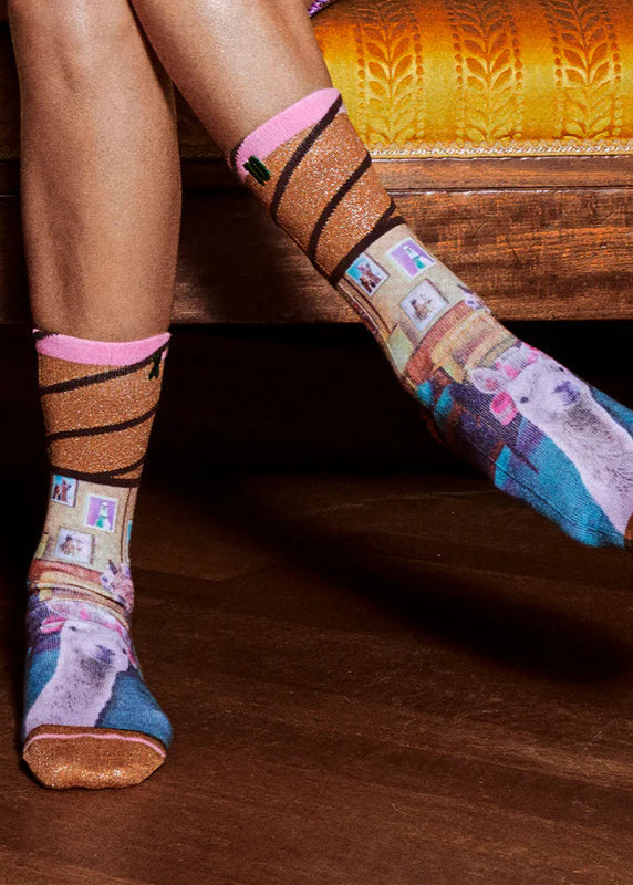 XPOOOS Beauty Lama Long Socks