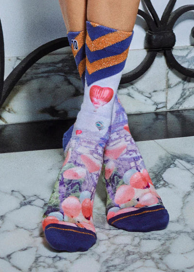 XPOOOS Lovely Eiffel Tower Long Socks