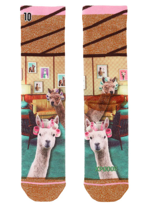 XPOOOS Beauty Lama Long Socks