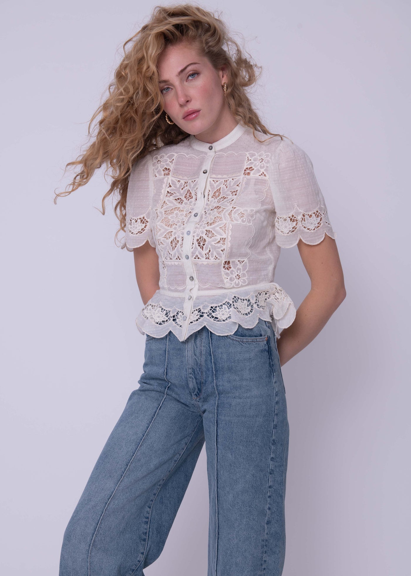 Love The Label Elizabeth Top Chelsea Embroidery Cream