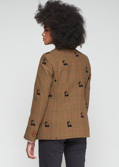 Vilagallo Helen Cherry Plaid Blazer