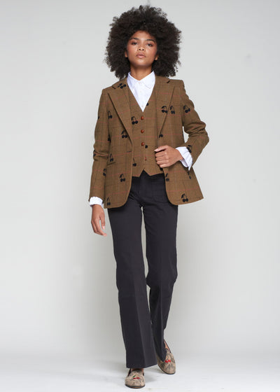 Vilagallo Helen Cherry Plaid Blazer