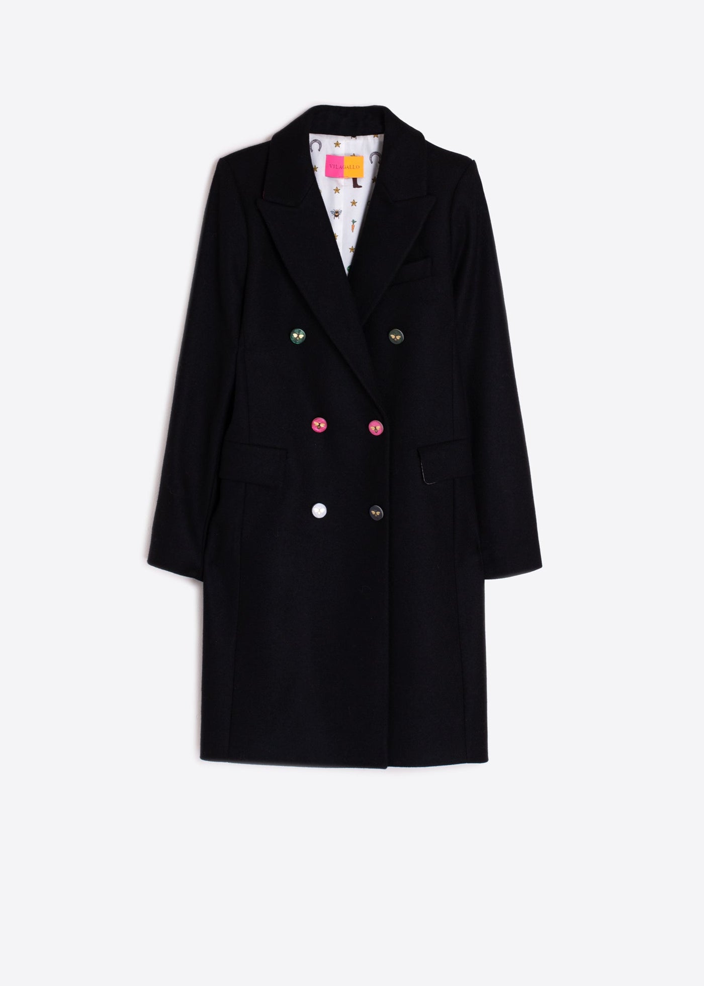 Vilagallo Lian Coat w/ Bee Buttons