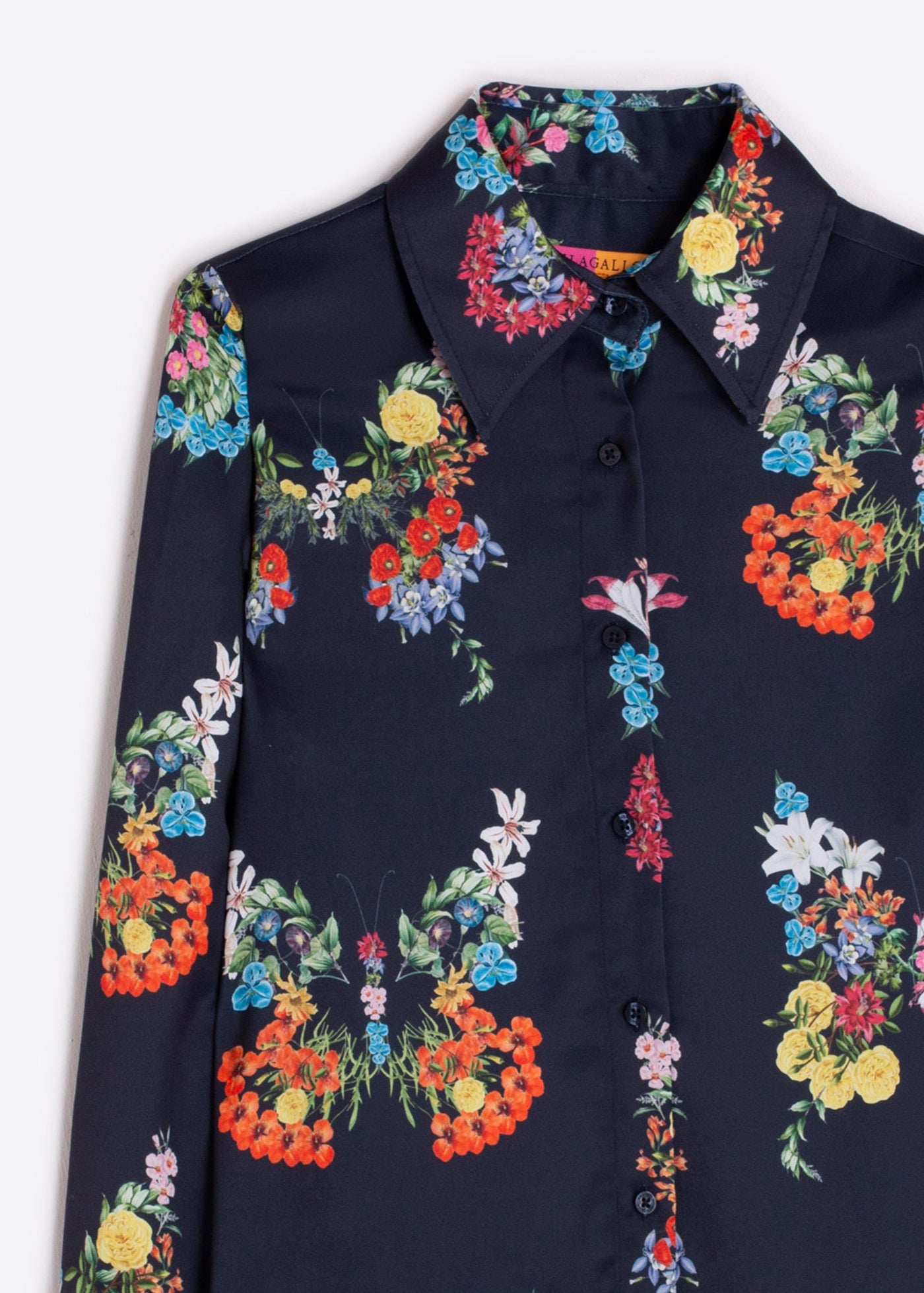Vilagallo Mafald Floral Shirt Black