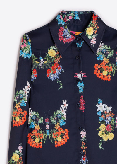 Vilagallo Mafald Floral Shirt Black