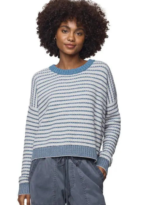 Splendid Lucy Stripe Sweater Pale Oak/Navy