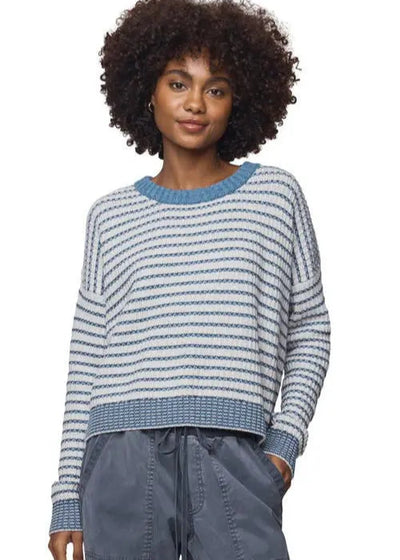Splendid Lucy Stripe Sweater Pale Oak/Navy