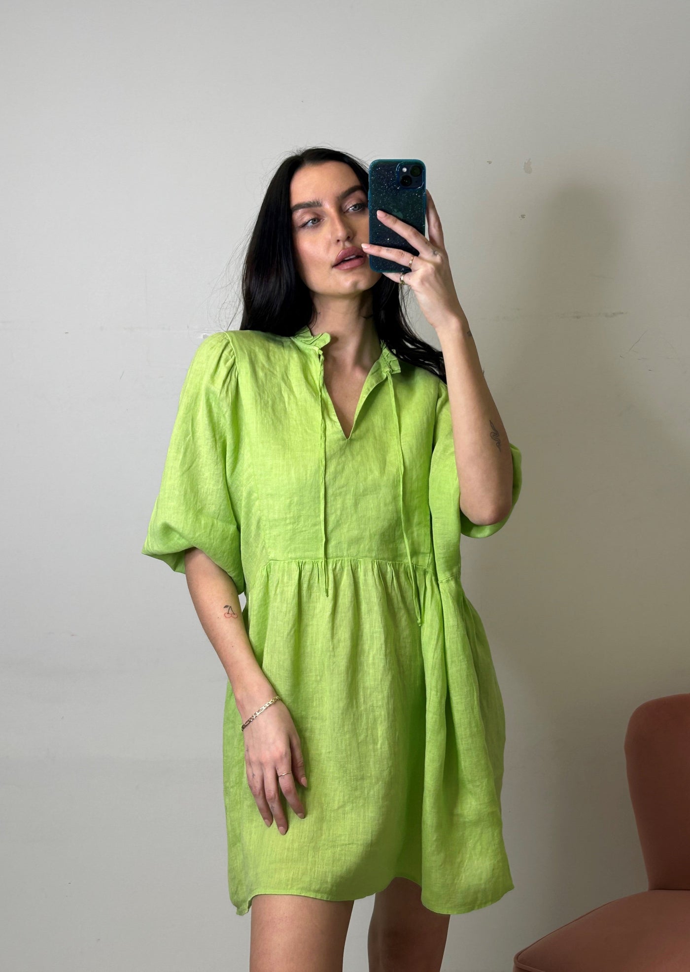 Stark X Linen Queen Dress - Lime