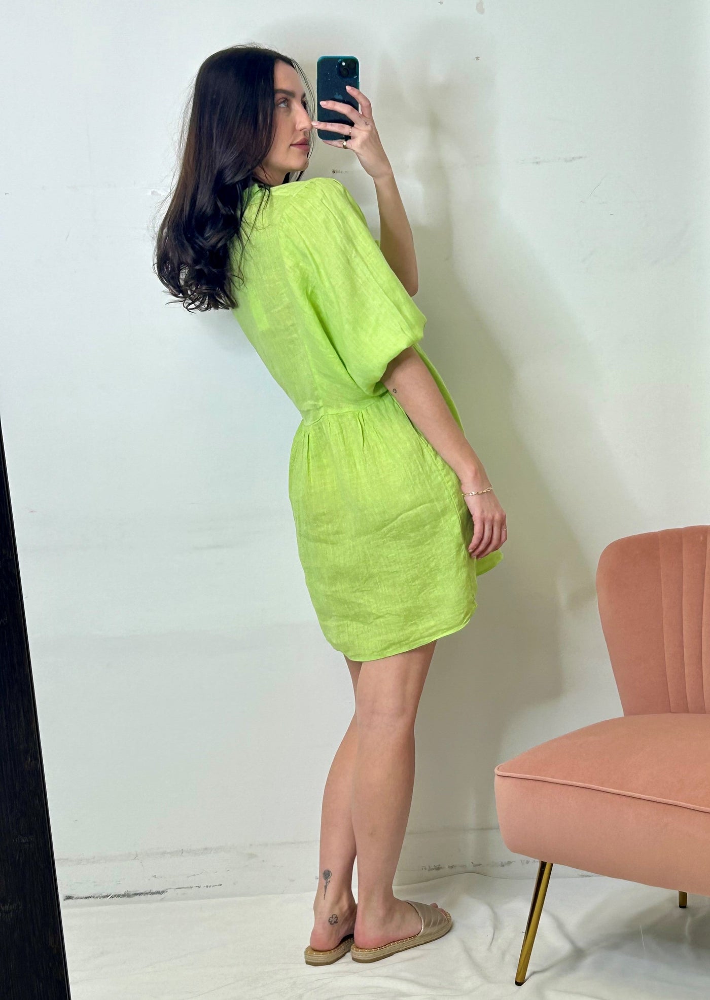 Stark X Linen Queen Dress - Lime