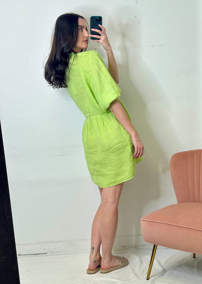 Stark X Linen Queen Dress - Lime