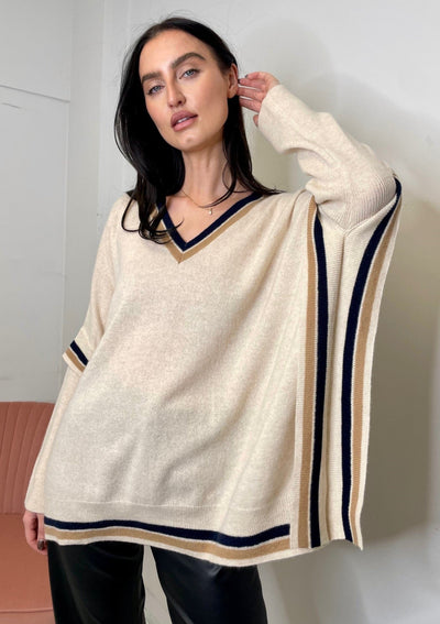 Brodie Delilah Poncho Sweater - Cream