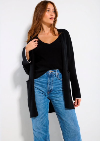 Lisa Todd Peace & Love Cashmere Cardi - Onyx