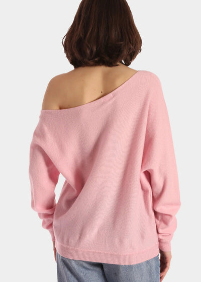 Minnie Rose Cotton Off The Shoulder Baby Pink