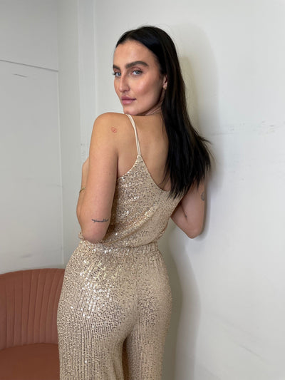 The Pink Door Sequin Cami - Gold