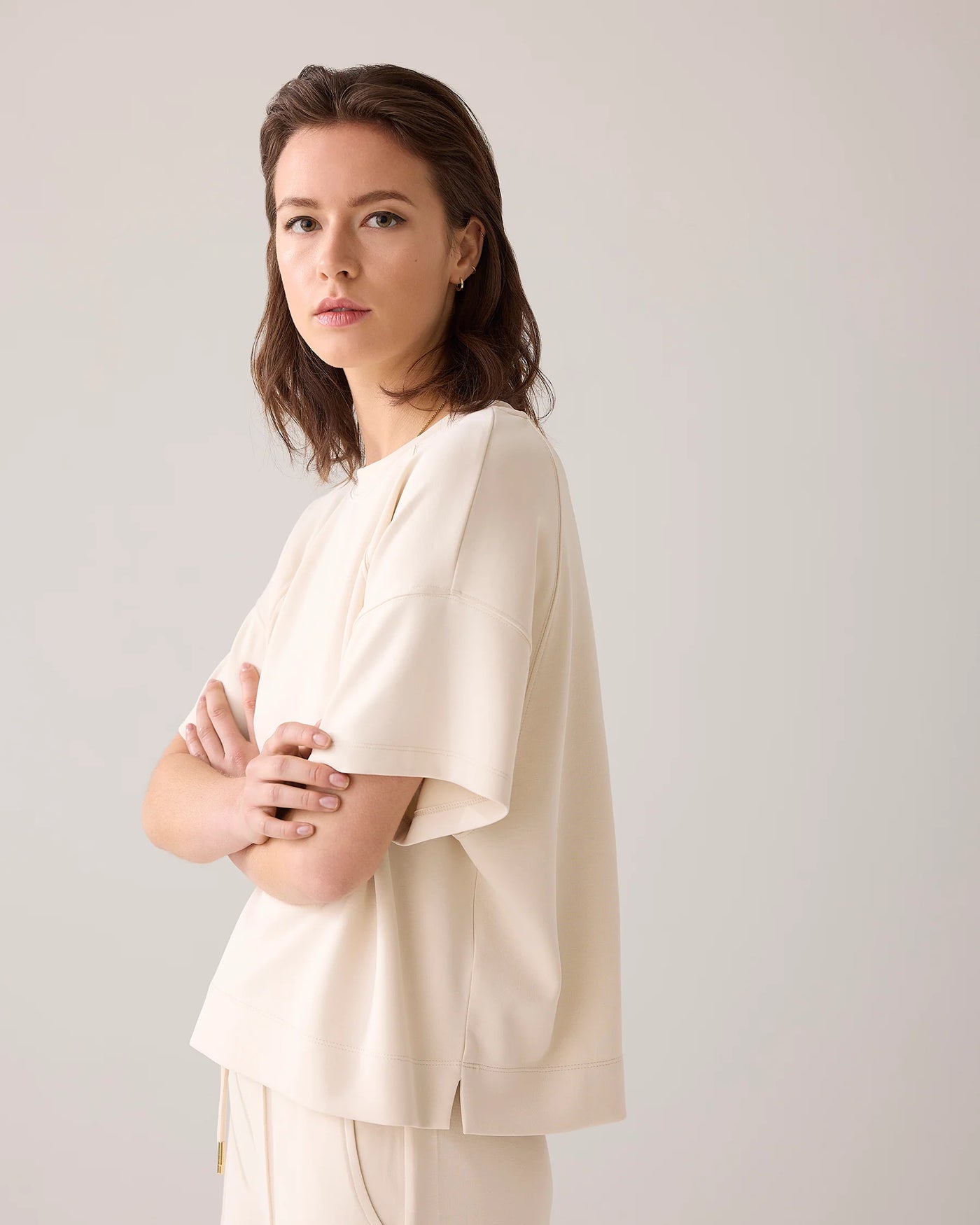 SUMMUM Boxy S/S Top Scuba Ivory