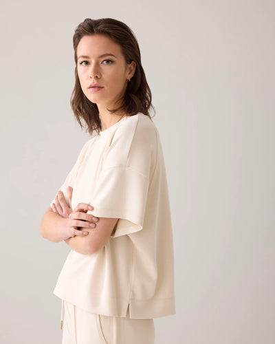 SUMMUM Boxy S/S Top Scuba Ivory