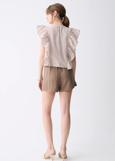 Deluc Cesar Striped Top Tan