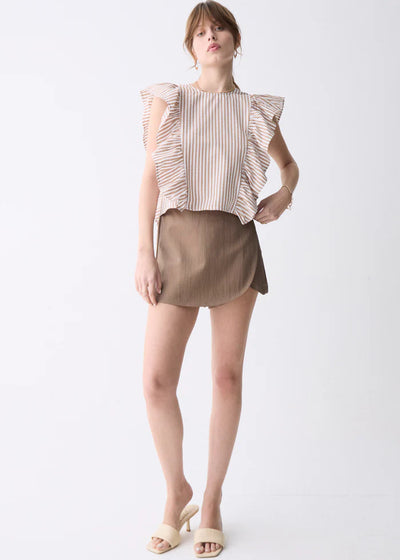 Deluc Cesar Striped Top Tan