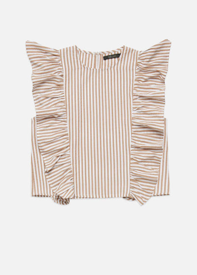 Deluc Cesar Striped Top Tan