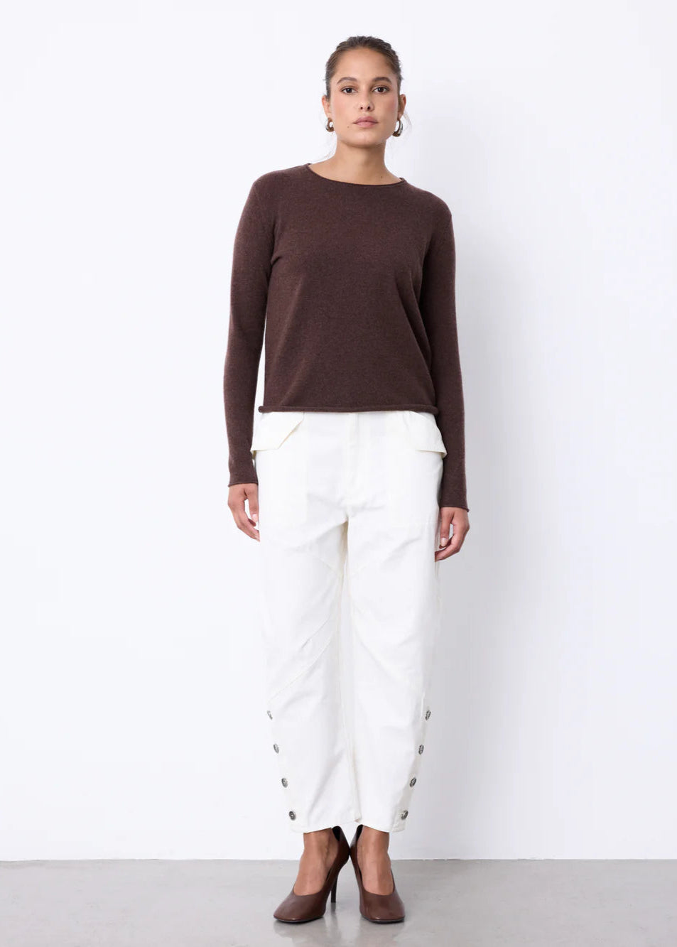 Notshy Ayla L/S Cashmere Coffee