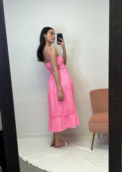 The Pink Door Wide Leg Crop Fray Denim