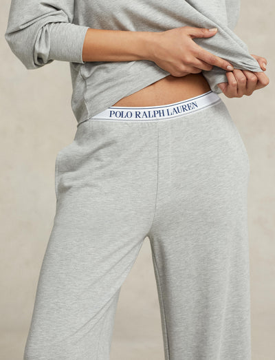 Polo Ralph Lauren Club Terry Crew Wide Leg Heather Grey
