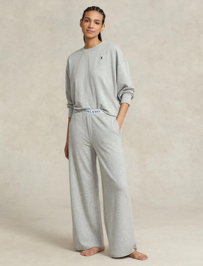 Polo Ralph Lauren Club Terry Crew Wide Leg Heather Grey