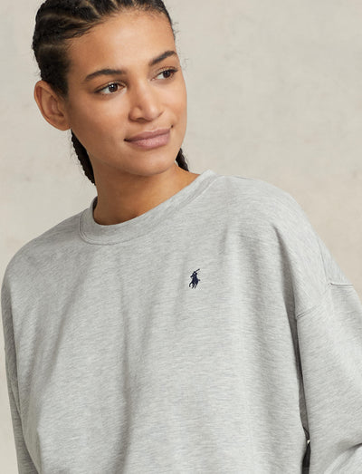 Polo Ralph Lauren Club Terry Crew Wide Leg Heather Grey