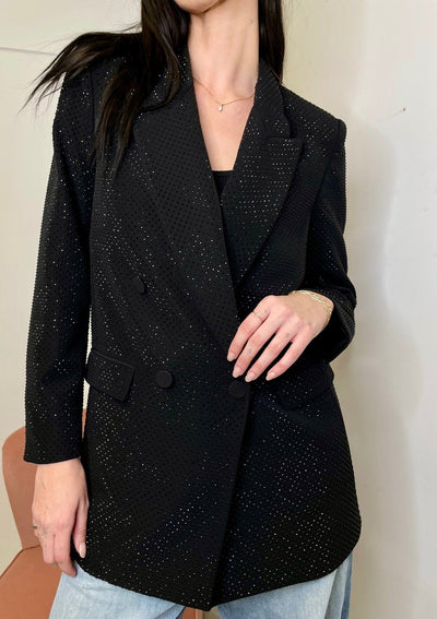 Generation Love Baxter Crystal Double Breasted Blazer - Black