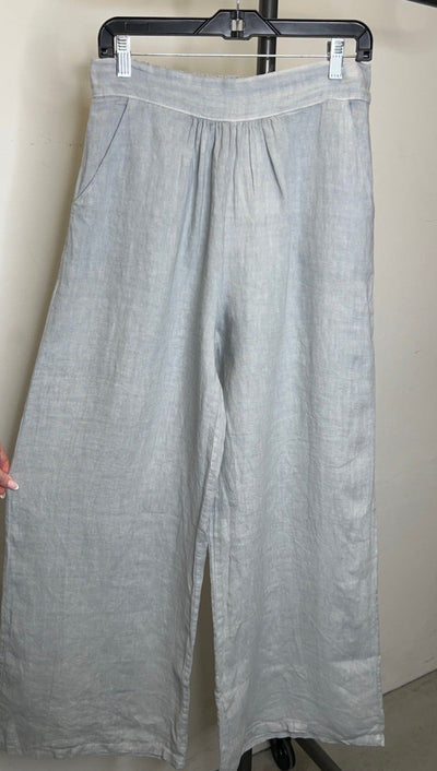 The Pink Door Wide Leg Linen Pants - Grey