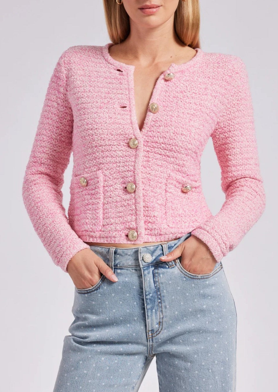 Generation Love Diana Jacket-style Short Cardigan - Pink