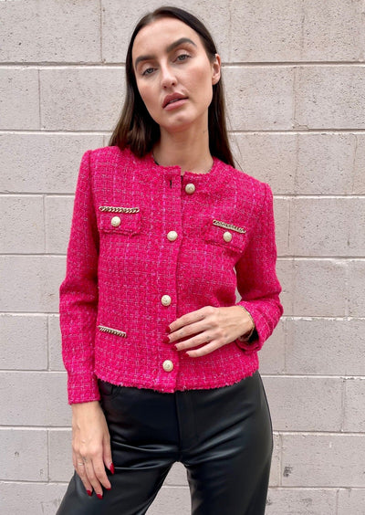 Generation Love Kristen Tweed Blazer - Hot Pink