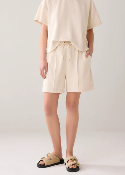 SUMMUM Shorts Washed Modal Scuba Ivory