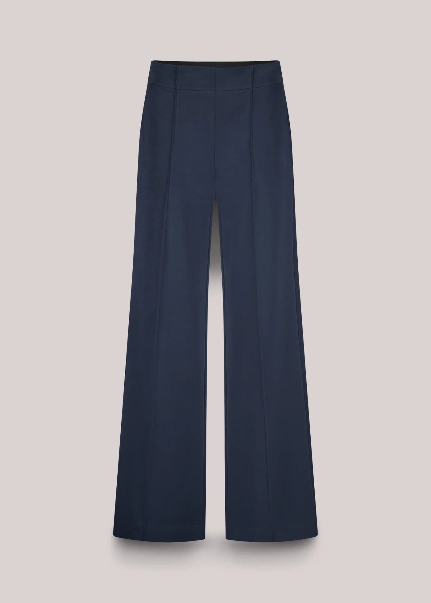 SUMMUM Washed Scuba Wide Leg Pants Navy