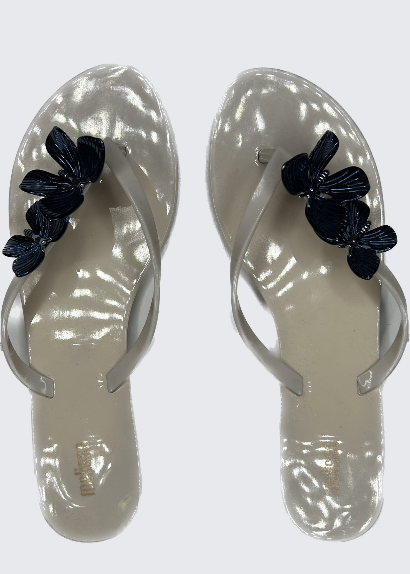 Melissa Shoes Beige w/ Blue Butterflies