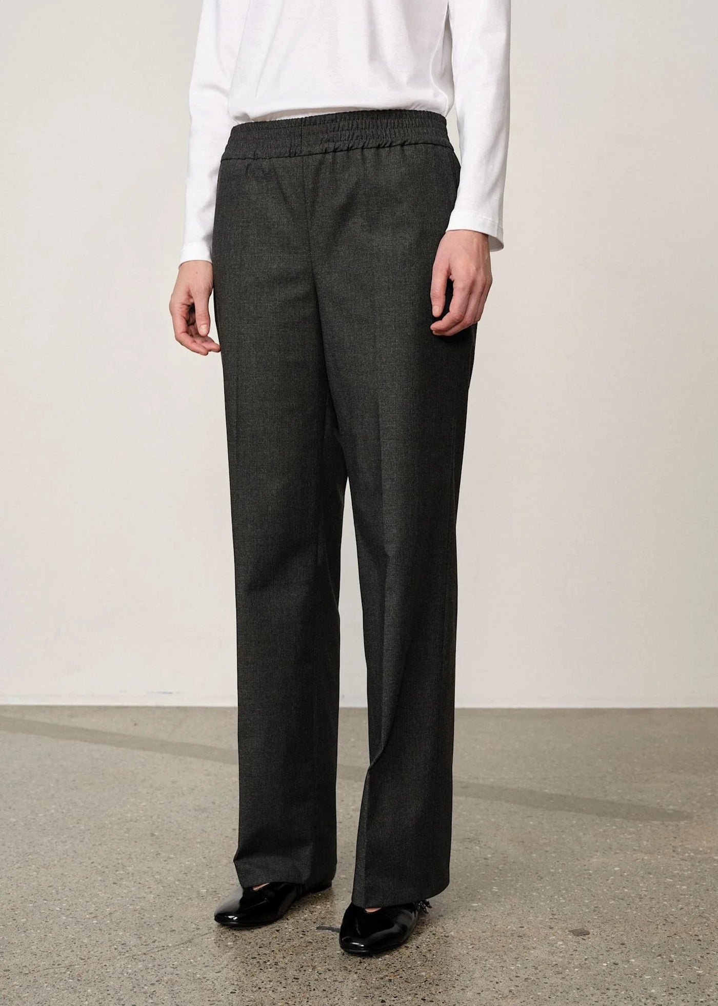 Herskind Pinky Mid Waist Pants Checks Grey