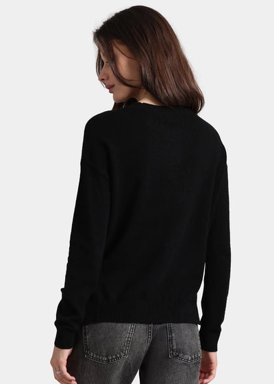 MINNIE ROSE Peace Cashmere Crew Neck Black