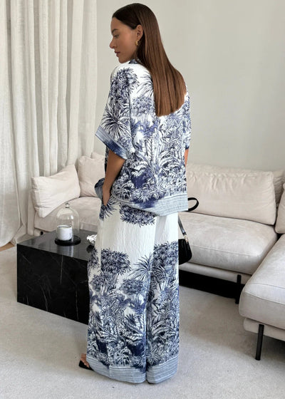 Charli Stella Set Indigo Blue Print