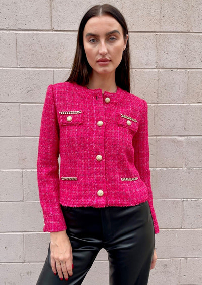 Generation Love Kristen Tweed Blazer - Hot Pink