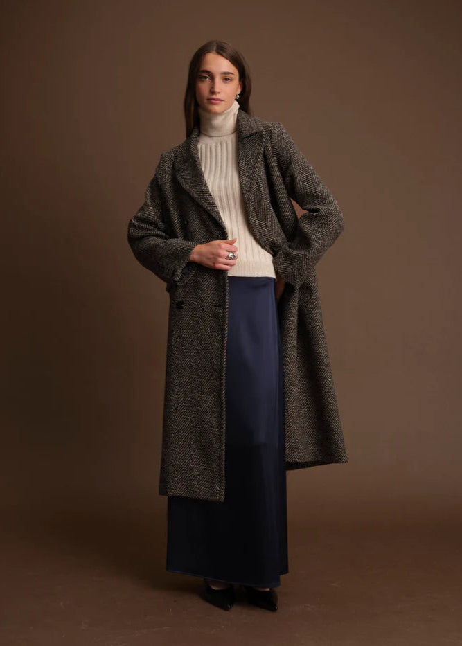 Deluc Cameron Coat Fishbone Chocolate