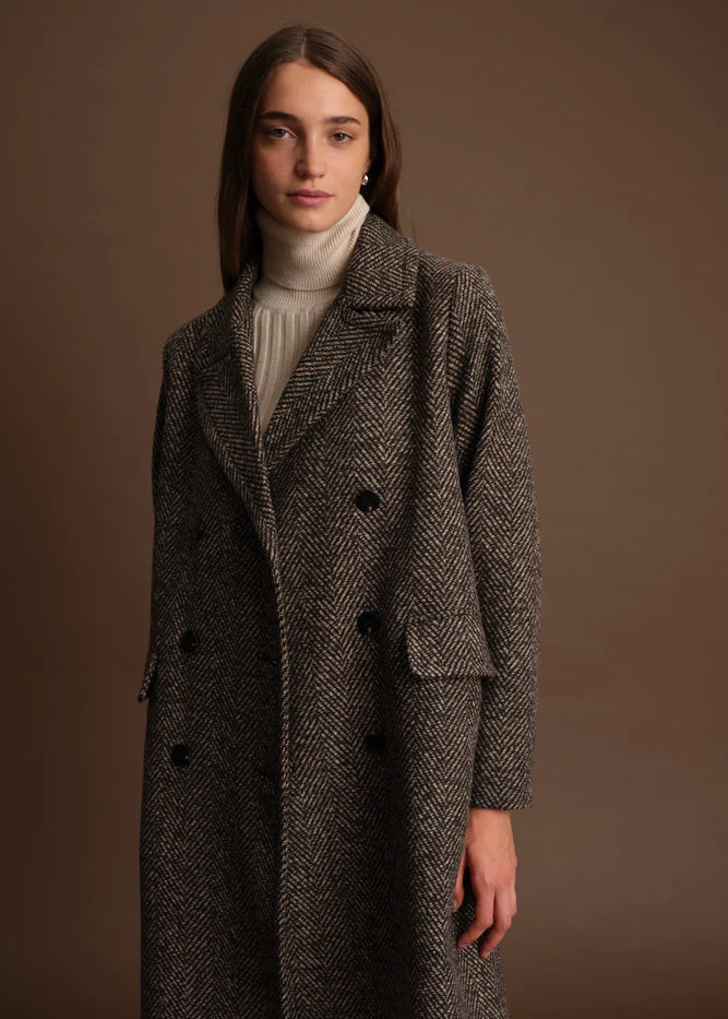 Deluc Cameron Coat Fishbone Chocolate