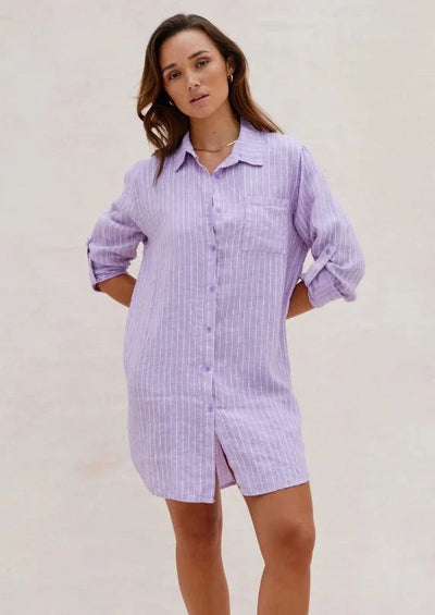 Charli Provence Linen Shirt -Lilac