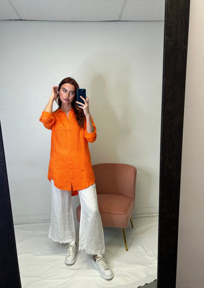 Charli Provence Linen Shirt -Tangerine