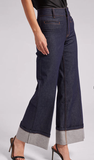 Generation Love Raquel Sheen Denim Cuffed Pants - Dark Wash