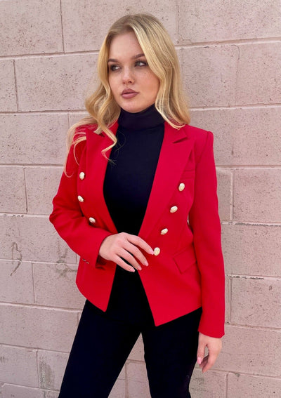 Generation Love Delilah Crepe Blazer - Red