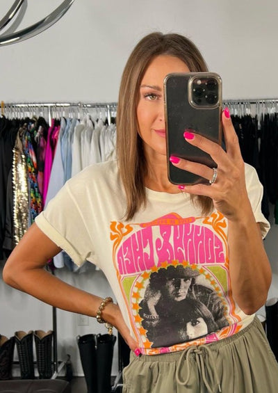 DayDreamer Sonny and Cher Melody Tee - Stone Vintage